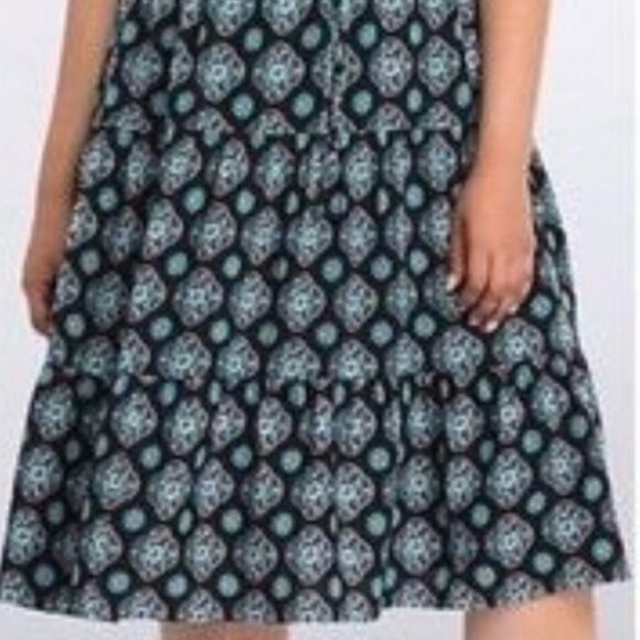 #194 Torrid size 1 mandala floral black teal sun dress 16/18 - Picture 8 of 9
